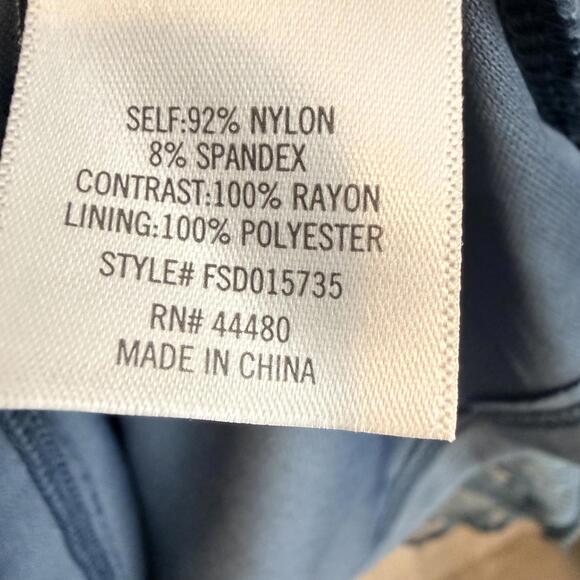 Miami Women’s L Blue Lace Embroidered Floral Long Sleeve Boho Dress - Picture 10 of 11